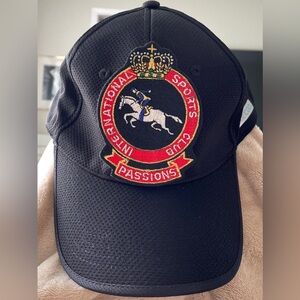 International Sports Club Black Ball Cap 🧢 “Passions” crown 🐎 equestrian logo